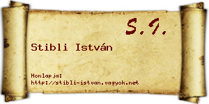 Stibli István névjegykártya